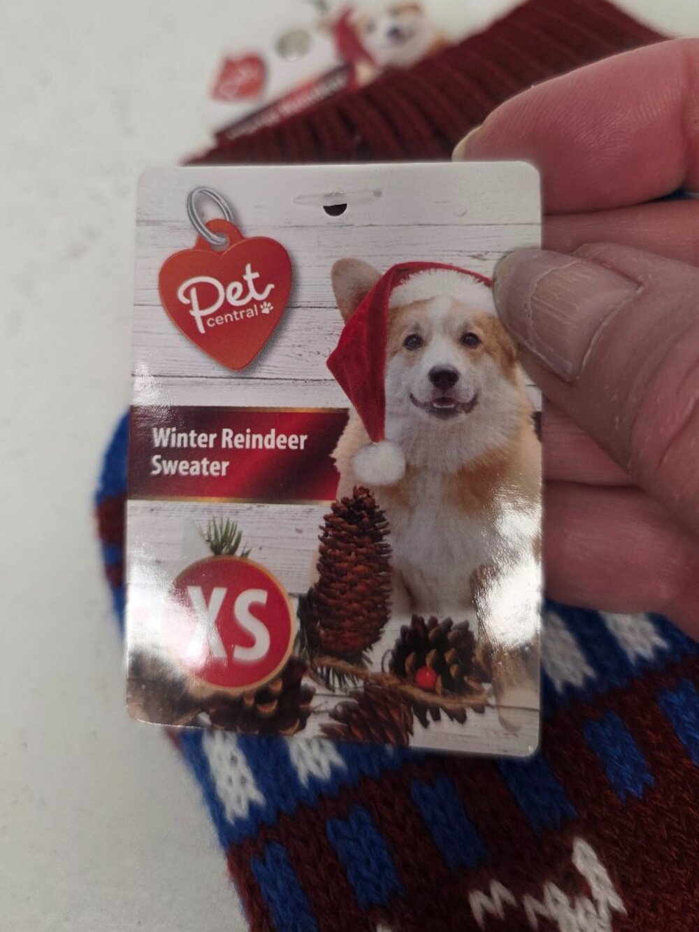 Pet Central Knitted Winter Reindeer Dog Sweater Size XS NWT - Picture 3 of 5
